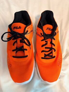 FILA Men’s Orange and Black Athletic Running Shoes